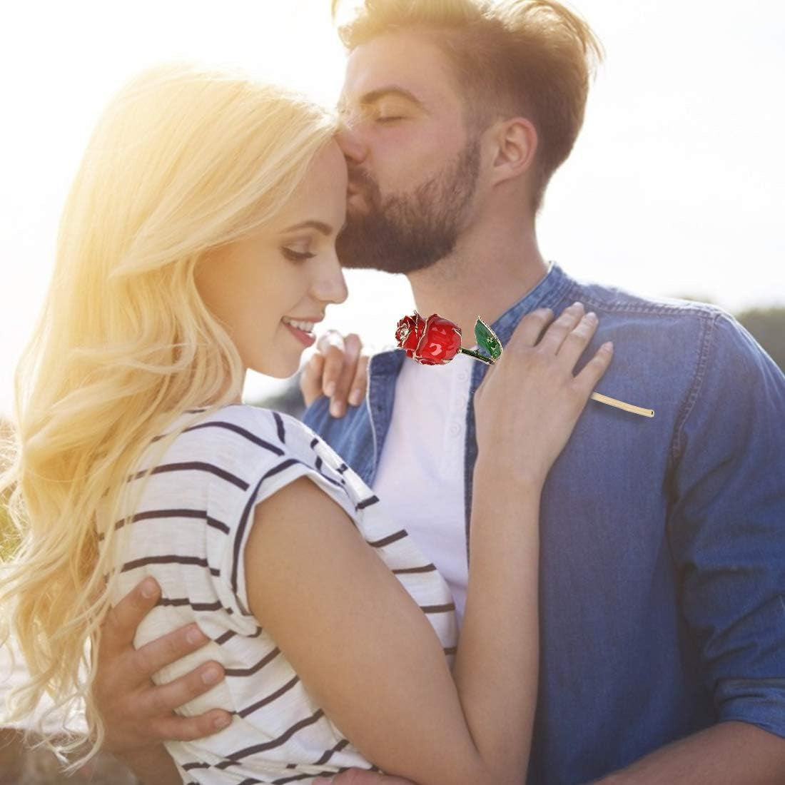 24K Budding Red Rose Valentines Gift for Her