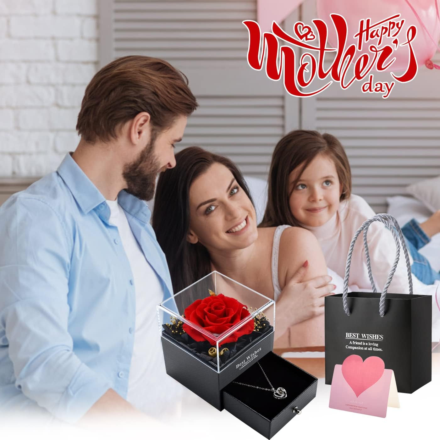 Eternal Roses Gifts for Mom, Wife, Girlfriend, Anniversary, Valentines Day, Mothers Day, Birthday Gift.